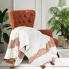 Orange Woven Cotton Striped Throw Blanket