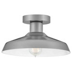 Hinkley - Hinkley 12072AL Fge, 1 Light Outdoor Medium Flush Traditional and In - Inspired by a lighting industry staple barn light,Forge 1 Light Outdoo Antique Brushed Alum *UL: Suitable for wet locations Energy Star Qualified: n/a ADA Certified: n/a  *Number of Lights: 1-*Wattage:100w Incandescent bulb(s) *Bulb Included:No *Bulb Type:Incandescent *Finish Type:Antique Brushed Aluminum