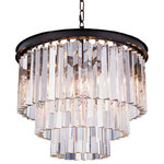 Gatsby Luminaires - Glass Fringe 9-Light Chandelier, Gray Iron, Clear, With LED Bulbs - Bring glamour to your home with this nine light stunning pendant chandelier from Glass Fringe collection. Industrial style frame yet delicate and modern glass fringe options this stunning ceiling light will surely update your decor