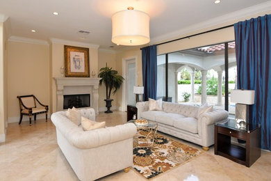 Living room - mediterranean living room idea in Orlando