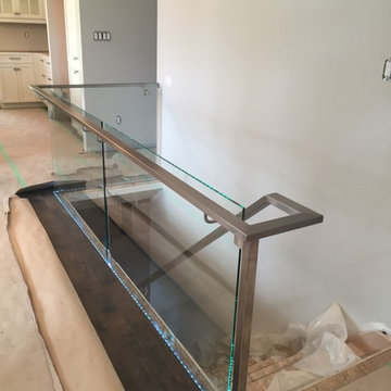 Indoor glass railing