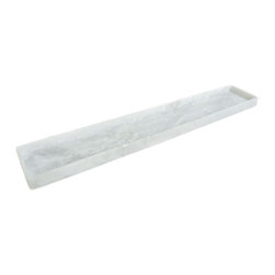 Martha Sturdy - Martha Sturdy resin long tray in white marble - Home Decor