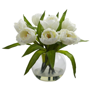 Tulips Arrangement With Vase