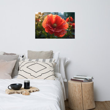 Lonely Crimson Photorealism Digital Art Loose Print