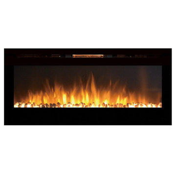 Fusion 50" Pebble Built-in Ventless Recessed Wall Mounted Electric Fireplace
