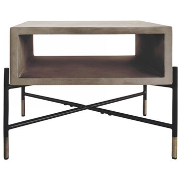 Nysa Modern Concrete and Metal End Table