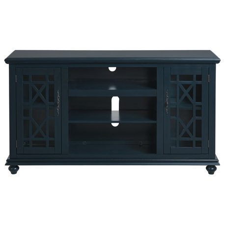 Elegant 2 Door TV Stand, Catalina Blue