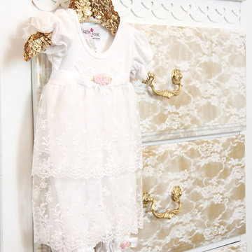 Scarlett's Coral, Aqua, and Gold Vintage Lace Nursery