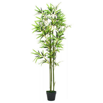 vidaXL Artificial Bamboo Plant With Pot 59" Green