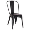 Highland Commercial Grade Steel Dining Chair,  Frosted Black (Set of 4)
