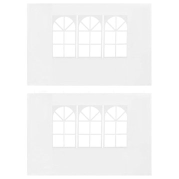 vidaXL Party Tent Sidewall 2 pcs with Window PE White, 45113