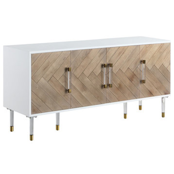 Jive White Lacquer and Acrylic Sideboard / Buffet