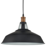 mooseled - Florence Black Barn Pendant Light Loft Fixture, 15.35", 1-Pack - Crafting of solid metal, the pendant light’s barn shade boasts a rustproof matte black finish on the outer surface while it flaunts a white finish on the inner surface, injecting an industrial vibe to  your home decor. What makes this pendant light so unique is the hollow design on the upper part of its lampholder and you can directly see the bulb through the hollow part, making the pendant light a amazing addition to your aesthetic.
