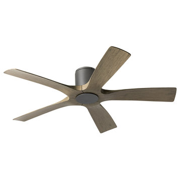 Aviator 5-Blade Flush Mount Ceiling Fan, Graphite/Weathered Gray
