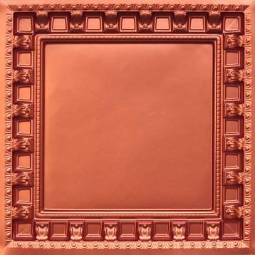 24"x24" D236 PVC Faux Tin Drop-in Ceiling Tiles, Set of 6, Antique Copper