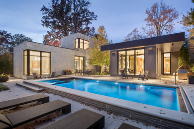 Inspiration for a contemporary pool remodel in Chicago