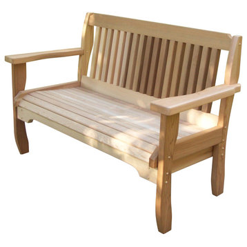 Cabbage Hill Garden Bench, Unstained, 5'