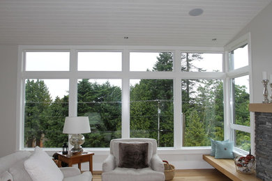Example of a trendy living room design in Vancouver