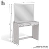 Modern Vanity Table, Glass Top With Lighted Mirror & 2 Storage Drawers, White