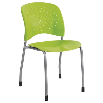 ReveGuest Chair Straight Leg Round Back, Qty. 2 Green