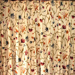 Crewel Fabrics Drapes and Curtains - Curtain Fabric