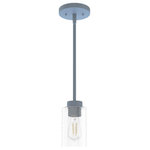 Hunter Fan Company - Hunter Hartland Indigo Blue 1-Light Mini Pendant Ceiling-Light Fixture - For such a small light fixture, the Hartland mini pendant's seeded glass makes a shining impact. No matter the bulbs you choose, the clear seeded glass catches your eye as it sparkles from the rays of light. Combine the Hartland mini pendant light with other members of its collection for a well-rounded, stunning look.
