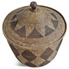 Diamond Tea Stained Basket WithLid