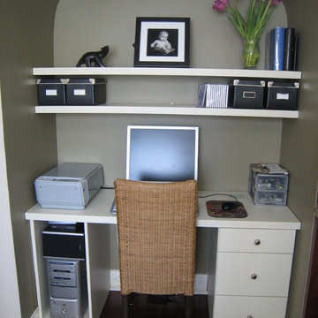 Retrofitted closet with study
