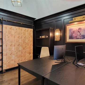 Home Office with Custom Record Storage