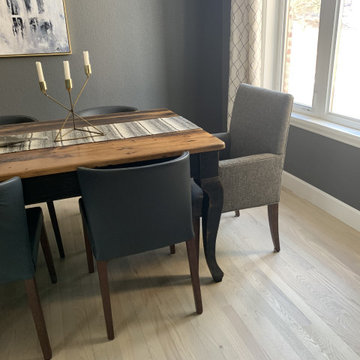 Red oak floor bleached with light colored penetrating oil