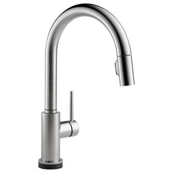 Delta Trinsic Pull-Down Kitchen Faucet with Touch2O Technology, Arctic Stainless