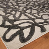 Goudy Handmade Hand Loomed Wool and Bamboo Silk Black/Ivory Area Rug, 12'x15'