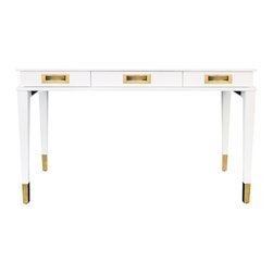 Worlds Away - Worlds Away Plato 3-Drawer Desk - Desks And Hutches
