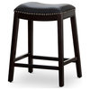 DTY Indoor Living Durango Bonded Leather Saddle Stool, Espresso Finish, 24"