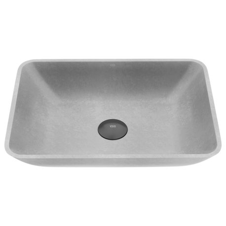 VIGO Duomo 18"L x 13"W x 4"H Concreto Stone Rectangular Bathroom Vessel Sink