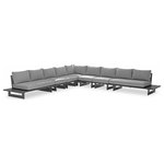 Meridian Furniture - Maldives Grey Water Resistant Fabric Outdoor Patio Modular Sectional - Create your own custom contemporary look on the deck or porch with the addition of this Maldives outdoor patio armless chair. Part of a large collection that lets you mix and match modular pieces to get the look you crave most. This modular sectional has grey water resistant fabric with a base made from grey aluminum, so it's sturdy, tough, and ready to face the elements with impeccable beauty, season in and season out. Shop the contemporary pieces in this collection to create the outdoor entertaining area of your dreams.