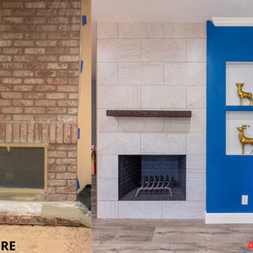 Before and After Modern Fireplace Remodel
