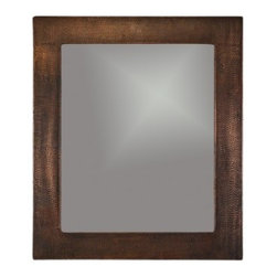 Premier Copper 36&Prime; Hand Hammered Rectangle Copper Mirror MFREC3631 - Wall Mirrors