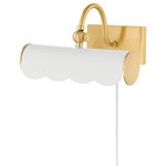 Mitzi - Fifi 1 Light Portable Shelf Light, White - A new traditional take on the classic design, it features a sweet scalloped edge and curved arm that adds warmth and feels fresh. Fifi is available in three sizes and  finishes; Aged Brass, Soft White, and Soft Navy to fit any space and color scheme. Part of our Ariel Okin x Mitzi Tastemakers collection.