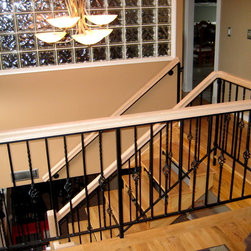 r036 Custom Iron Railings decorative with oak top rail - Home Fencing And Gates