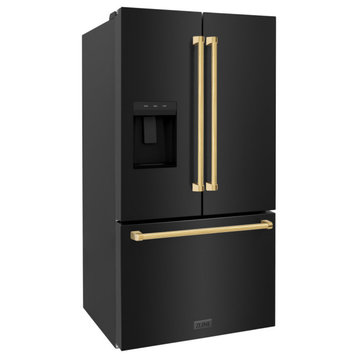 ZLINE 36" Standard Depth Refrigerator With Water, Black RSMZ-W-36-BS-G