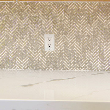Herringbone Mosaic Kitchen Tile Backsplash Remodel