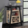 Convenience Concepts Newport Bar Console in Black and Weathered White Wood
