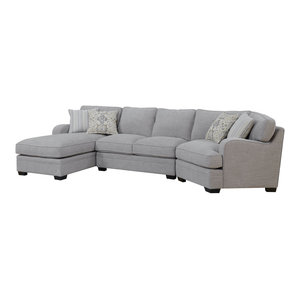 Acme Thelma Sectional Sofa With Sleeper And Ottoman Gray Polished