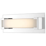 Z-Lite - Z-Lite 1926-1S-LED Elara 1 Light 12-13/16"W Integrated LED Bath - Chrome - Features Steel construction Frosted acrylic light diffuser Integrated LED lighting Mountable horizontally or vertically Dimmable CUL and ETL rated for damp locations ADA compliant Dimensions Height: 4-1/2" Width: 12-13/16" Extension: 2-5/16" Product Weight: 3.1 lbs Electrical Specifications Bulb Base: Integrated LED Number of Bulbs: 1 Bulb Included: Yes Lumens: 372 Total Max Wattage: 7.5 watts Voltage: 120 volts Color Temperature: 3000K Color Rendering Index: 90CRI