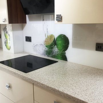 Custom Printed Lime Design Glass Splashback