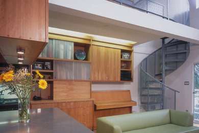 Example of a minimalist living room design in Los Angeles