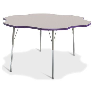 Berries Six Leaf Activity Table - 60", A-height - Gray/Purple/Gray