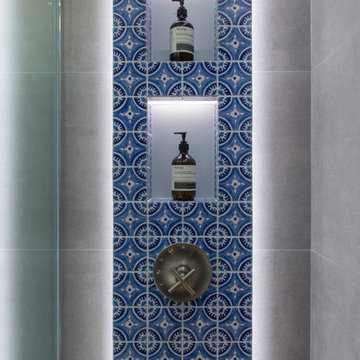 Eclectic Bathroom with Hand-crafted Tiles, Hong Kong