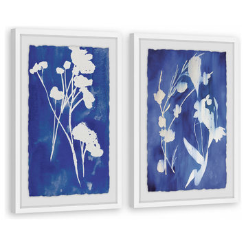 White Stems Diptych, Set of 2, 12x18 Panels